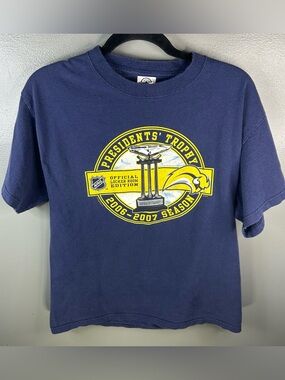 Vintage Y2K 2006 Buffalo Sabres Slug NHL Hockey Navy Blue Shirt Size Medium